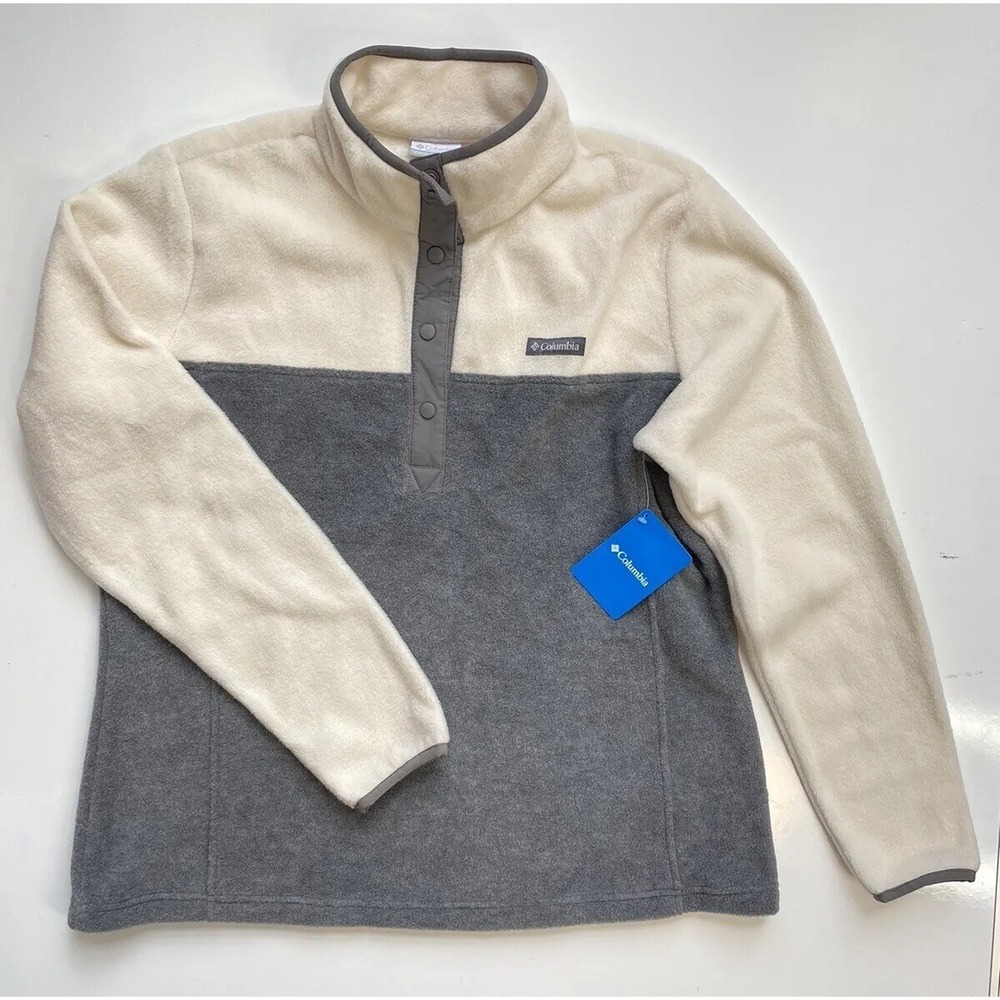 Columbia Benton Springs Half-Snap Pullover City Gray Heather Chalk / Women's XL